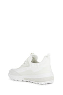 Geox Erkek Beyaz Bağcıklı Kalın Tabanlı Kumaş Sneaker | Derimod