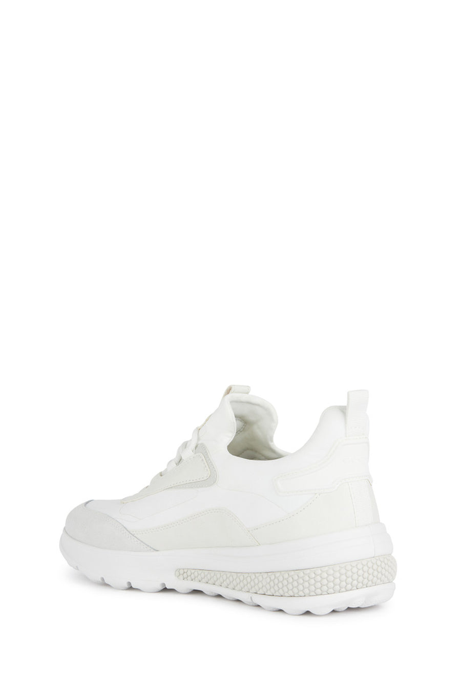 Geox Erkek Beyaz Bağcıklı Kalın Tabanlı Kumaş Sneaker