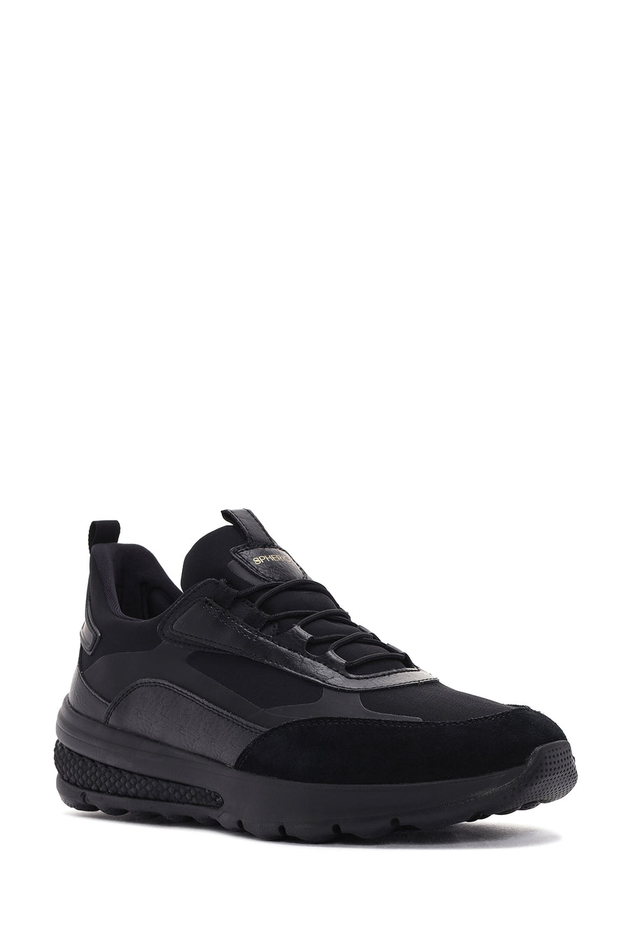 Geox Men's Black Spherica Active Lace-Up Leather Sneaker