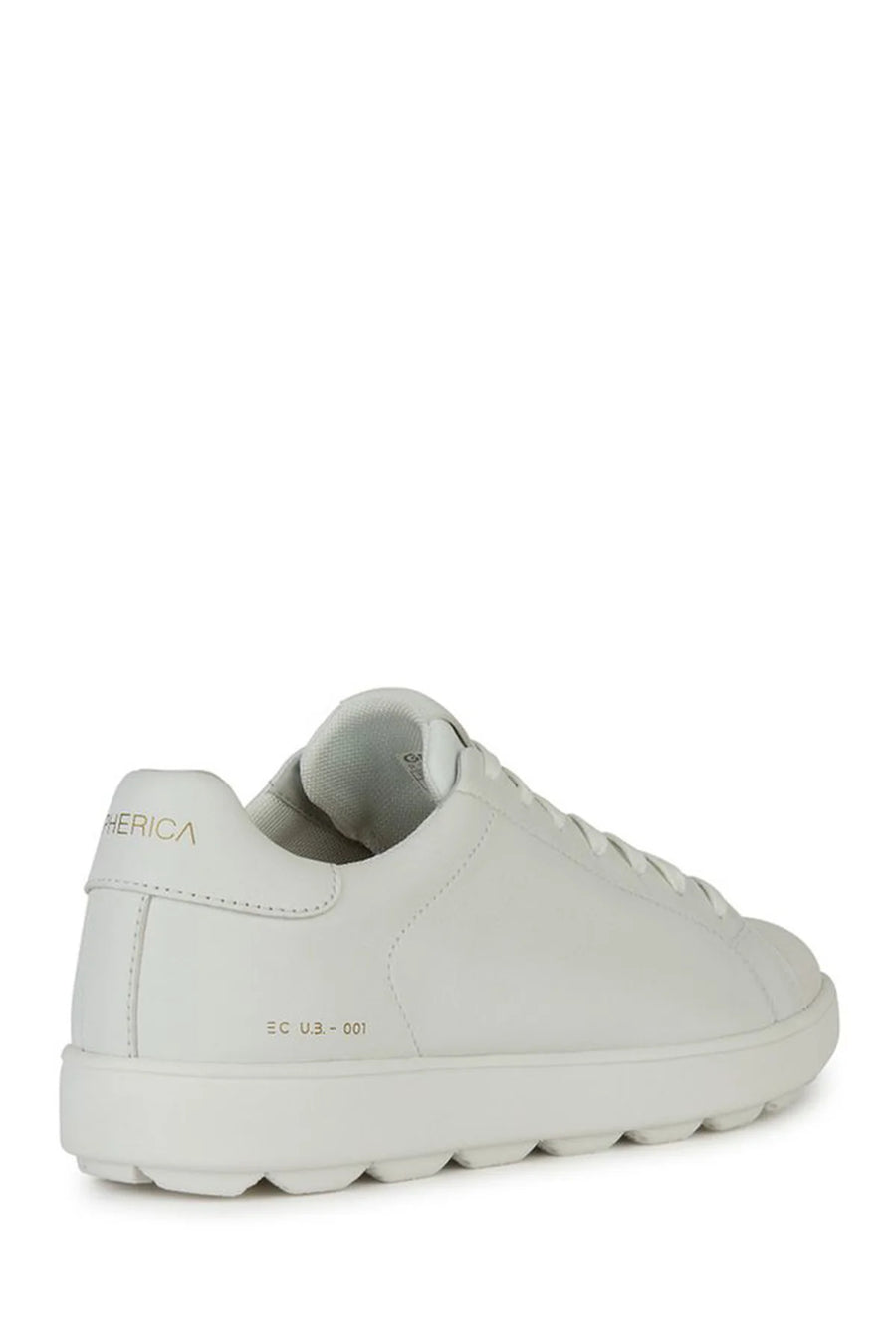 Geox Men's White Spherica Ecub-1 Lace-Up Leather Sneaker