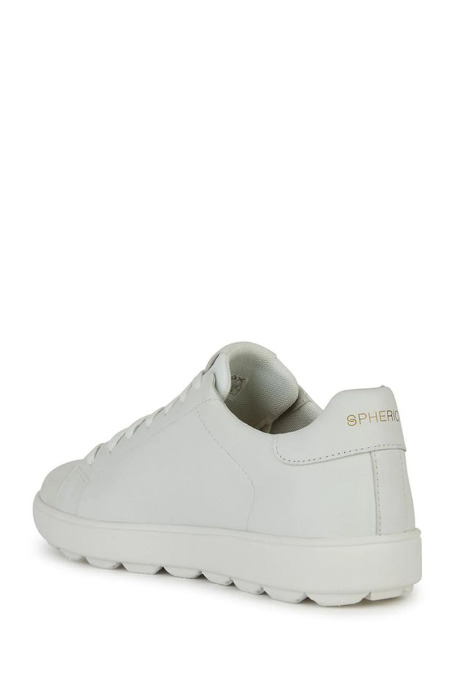 Geox Men's White Spherica Ecub-1 Lace-Up Leather Sneaker