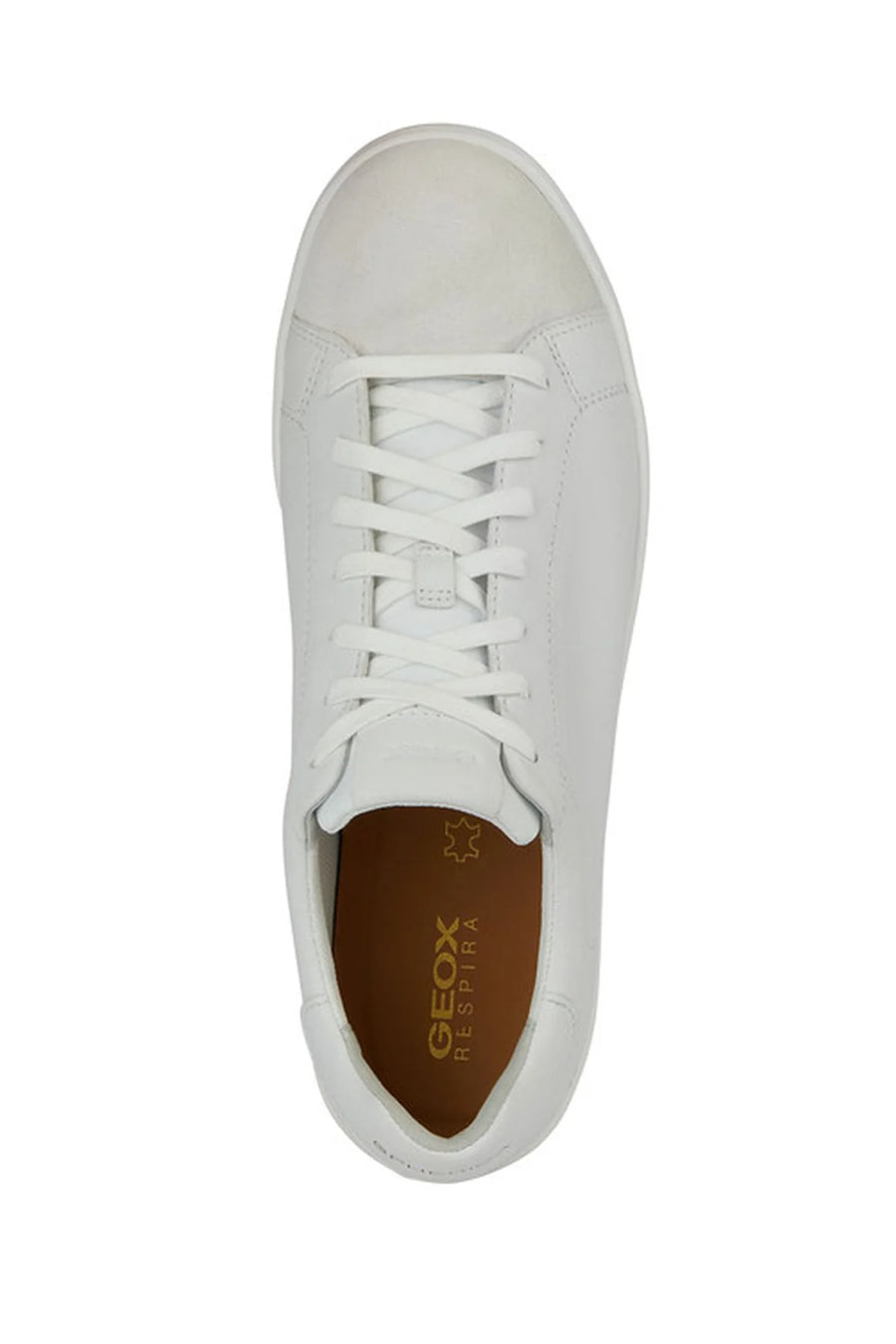 Geox Men's White Spherica Ecub-1 Lace-Up Leather Sneaker