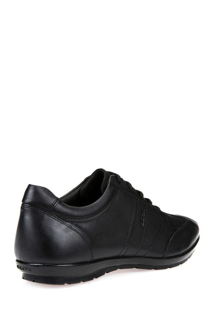 Geox Men's Black Symbol Lace-Up Leather Casual Shoes