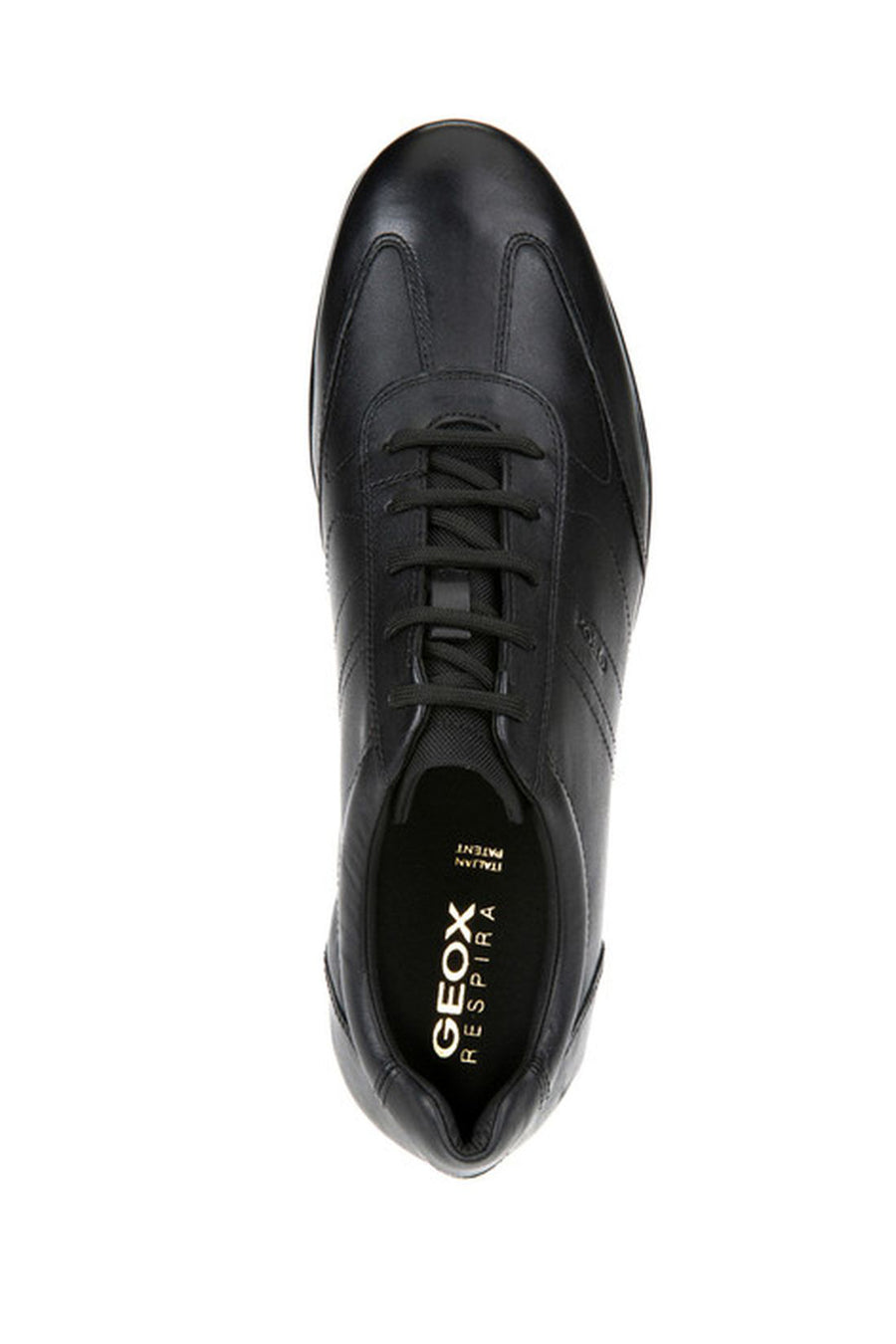 Geox Men's Black Symbol Lace-Up Leather Casual Shoes