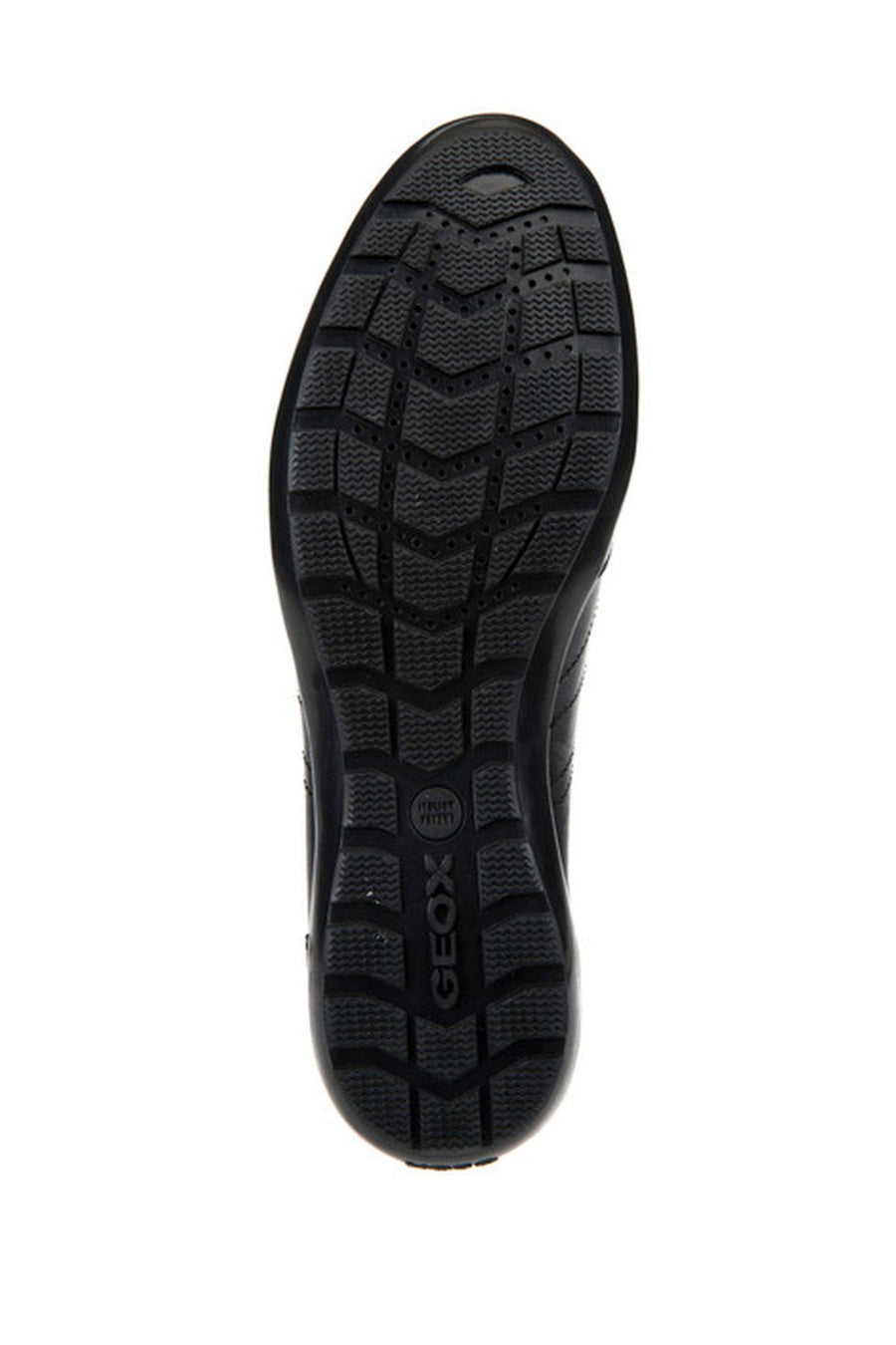 Geox Men's Black Symbol Lace-Up Leather Casual Shoes