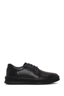 Male Black Lace-Up Leather Sneaker | Derimod