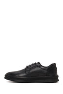 Male Black Lace-Up Leather Sneaker | Derimod