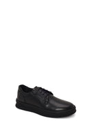 Male Black Lace-Up Leather Sneaker | Derimod