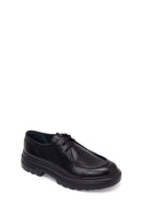 Male Black Lace-Up Thick-Soled Leather Casual Shoes | Derimod