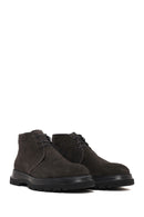 Male Dark Gray Lace-up Suede Casual Boots | Derimod