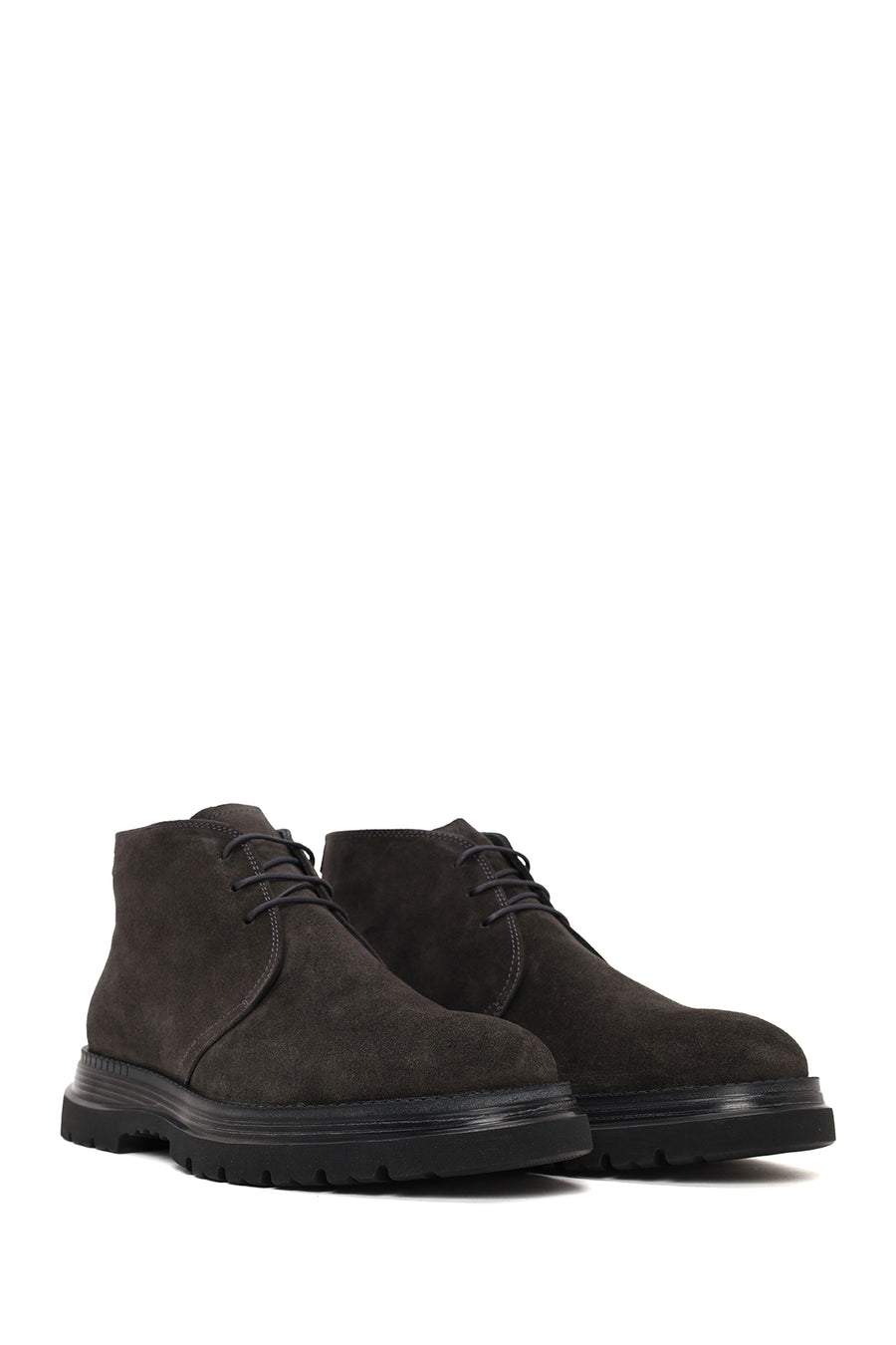 Male Dark Gray Lace-up Suede Casual Boots