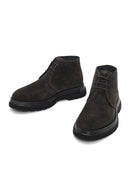 Male Dark Gray Lace-up Suede Casual Boots | Derimod