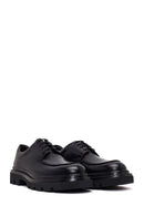 Male Black Lace-Up Thick-Soled Leather Casual Shoes | Derimod
