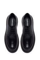 Male Black Lace-Up Thick-Soled Leather Casual Shoes | Derimod