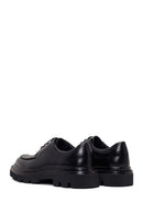 Male Black Lace-Up Thick-Soled Leather Casual Shoes | Derimod