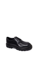 Male Black Lace-Up Thick-Soled Leather Casual Shoes | Derimod