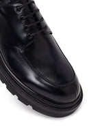 Male Black Lace-Up Thick-Soled Leather Casual Shoes | Derimod