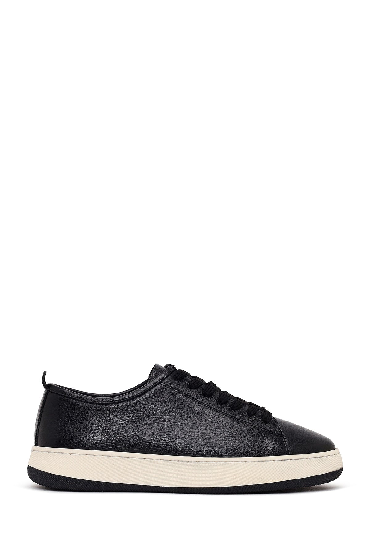 Male Black Lace-Up Thick-Soled Leather Sneaker WM700011DF | Derimod