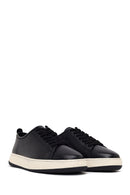 Male Black Lace-Up Thick-Soled Leather Sneaker | Derimod
