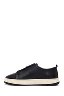 Male Black Lace-Up Thick-Soled Leather Sneaker | Derimod