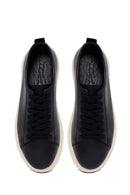 Male Black Lace-Up Thick-Soled Leather Sneaker | Derimod