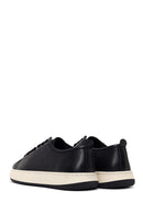 Male Black Lace-Up Thick-Soled Leather Sneaker | Derimod