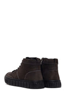 Male Anthracite Lace-Up Zip Closure Nubuck Leather Sports Boots | Derimod