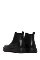 Male Black Thick-Soled Leather Casual Chelsea Boots | Derimod