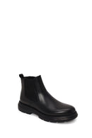 Male Black Thick-Soled Leather Casual Chelsea Boots | Derimod