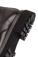 Male Brown Lace-Up Zip Closure Leather Casual Boots | Derimod