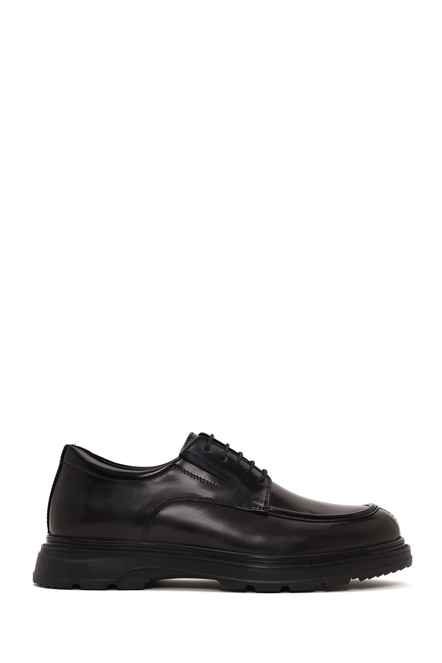 Derimod Fly Male Black Lace-Up Thick-Soled Leather Casual Shoes WM720018DA | Derimod