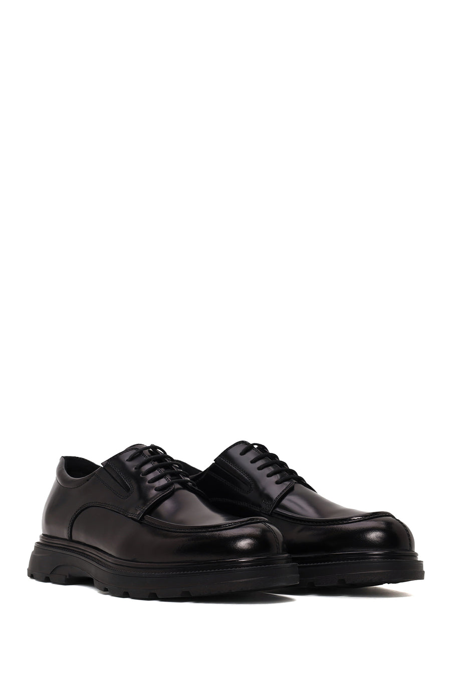 Derimod Fly Male Black Lace-Up Thick-Soled Leather Casual Shoes