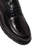Derimod Fly Male Black Lace-Up Thick-Soled Leather Casual Shoes | Derimod