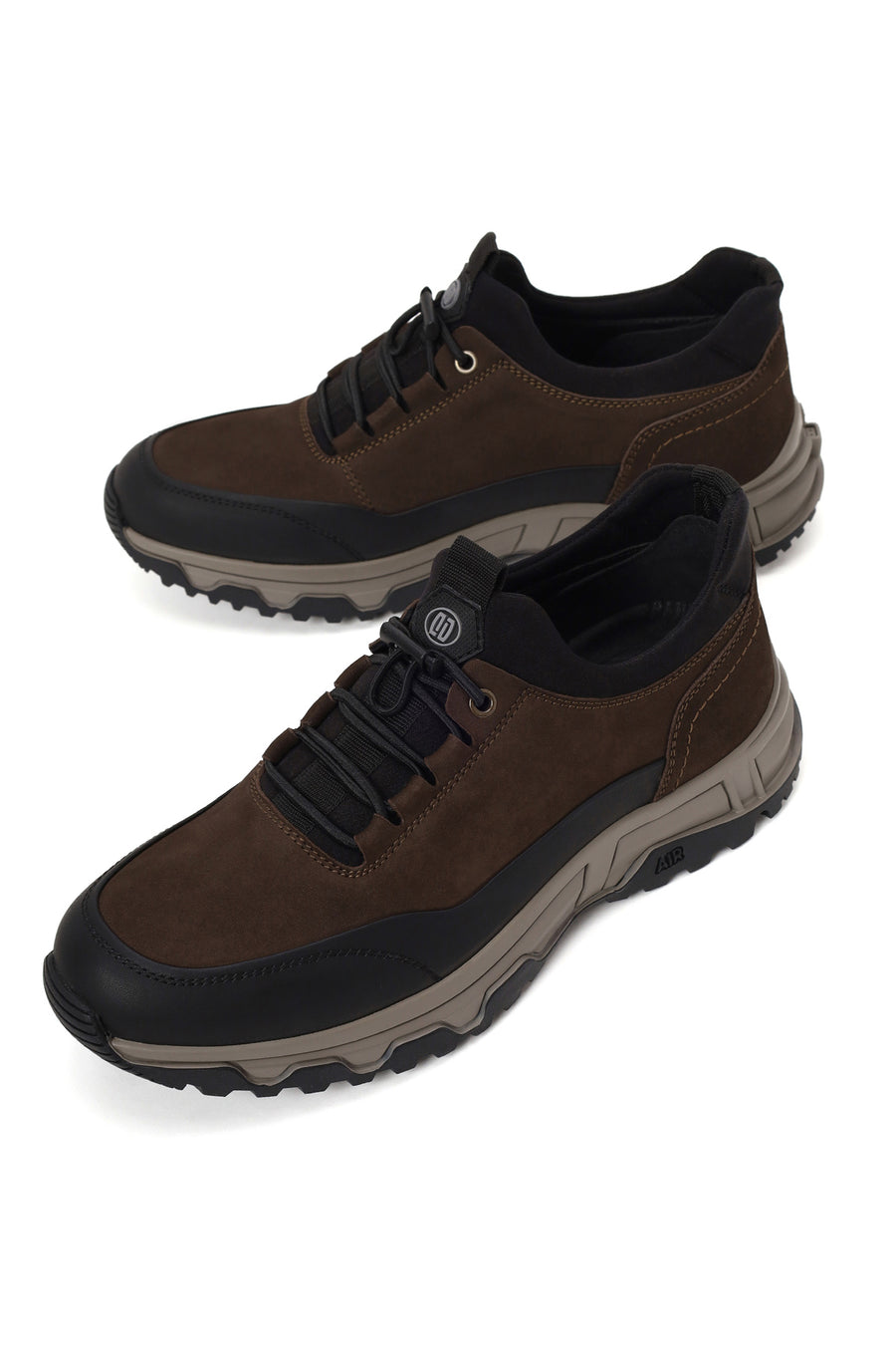 Derimod Fly Erkek Kahverengi Bağcıklı Kalın Tabanlı Nubuk Deri Casual Sneaker