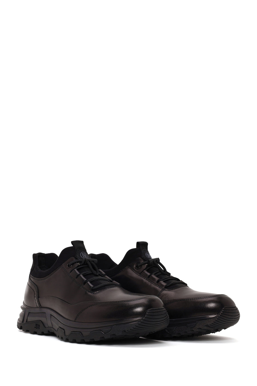 Derimod Fly Male Black Lace-Up Thick-Soled Leather Casual Sneaker