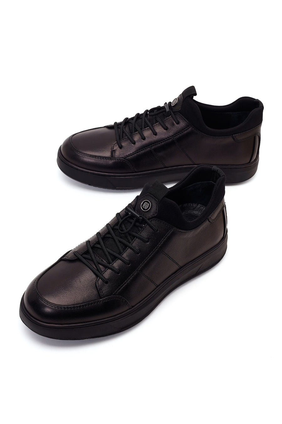 Derimod Fly Erkek Siyah Bağcıklı Deri Casual Sneaker