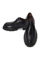 Male Black Thick-Soled Lace-Up Leather Casual Shoes | Derimod