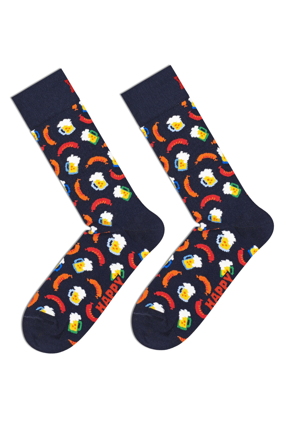 Happy Socks Erkek Çok Renkli Desenli Pamuklu 2'li Çorap Seti
