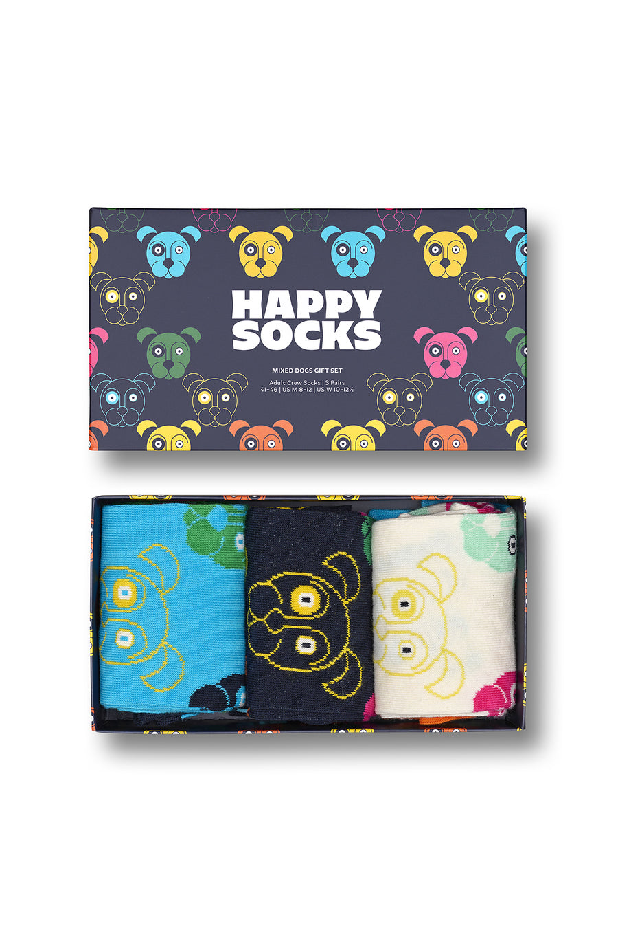 Happy Socks Erkek Çok Renkli Desenli Pamuklu 3’lü Çorap Seti