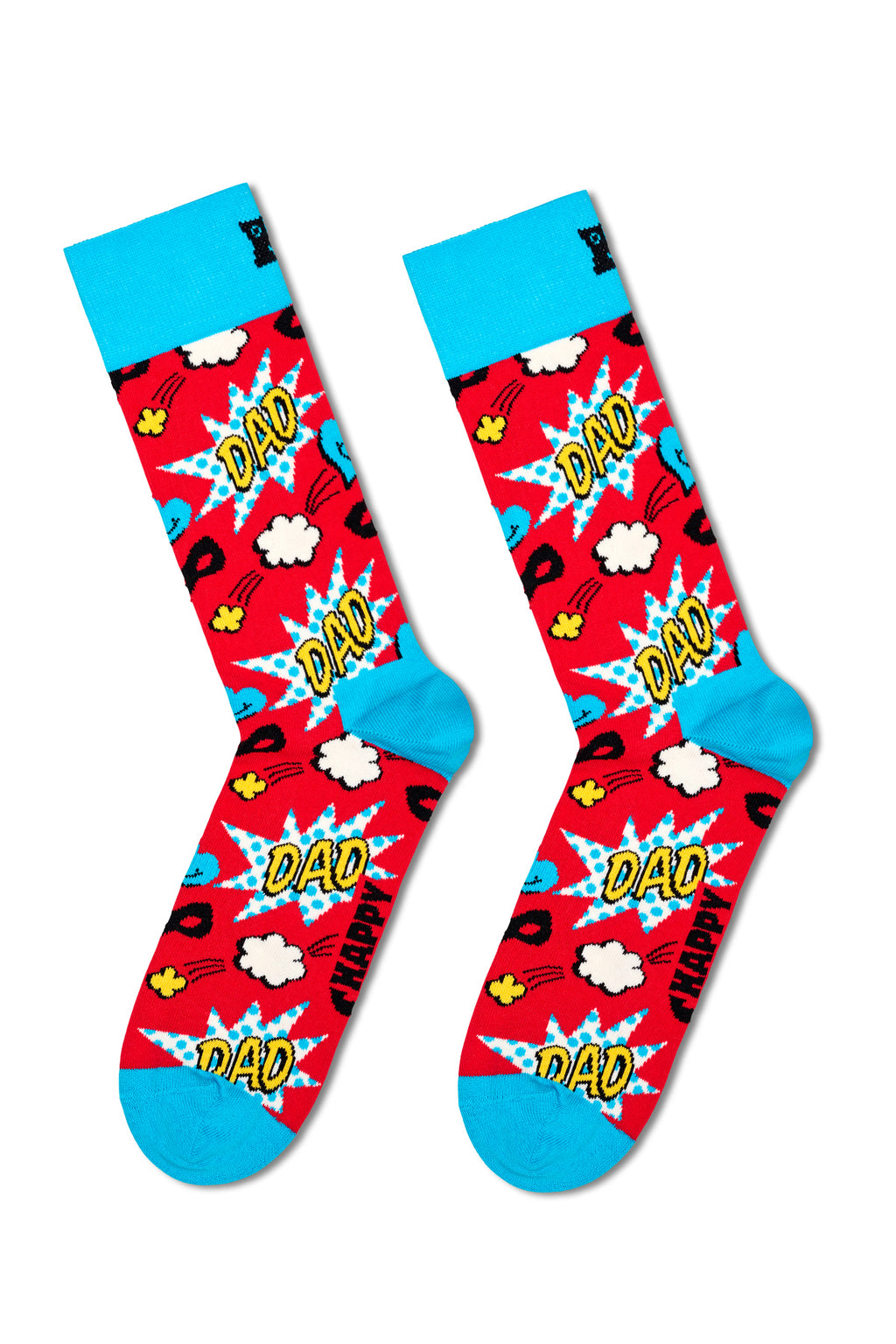 Happy Socks Erkek Çok Renkli Süper Baba Temalı Pamuklu 3’lü Çorap Seti