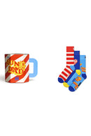 Happy Socks Male Multicolored Super Dad-Themed Pack of 3 Cotton Socks Set | Derimod