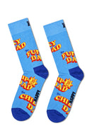 Happy Socks Male Multicolored Super Dad-Themed Pack of 3 Cotton Socks Set | Derimod