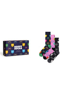 Happy Socks Kadın Çok Renkli Kedi Desenli Pamuklu 3’lü Çorap Seti | Derimod