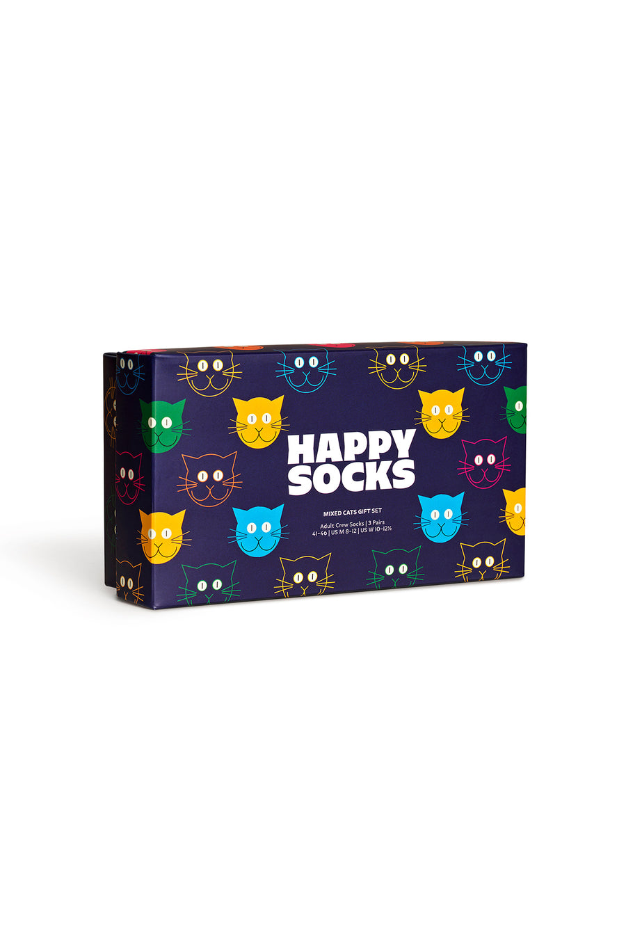 Happy Socks Kadın Çok Renkli Kedi Desenli Pamuklu 3’lü Çorap Seti