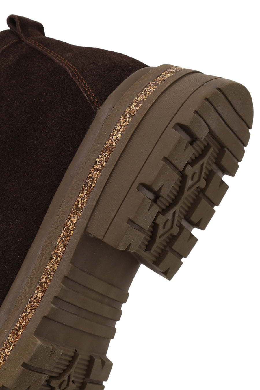 Male Brown Lace-up Thick-Soled Suede Casual Boots