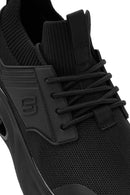 Erkek Siyah Bağcıklı Kumaş Sneaker | Derimod