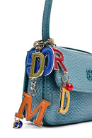 Women's Blue Printed Long Strap Crossbody Bag | Derimod