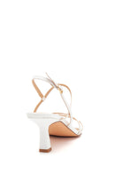 Women's White Printed Heeled Sandals | Derimod