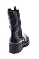 Women's Leather Thick Soled Long Chelsea Boots | Derimod