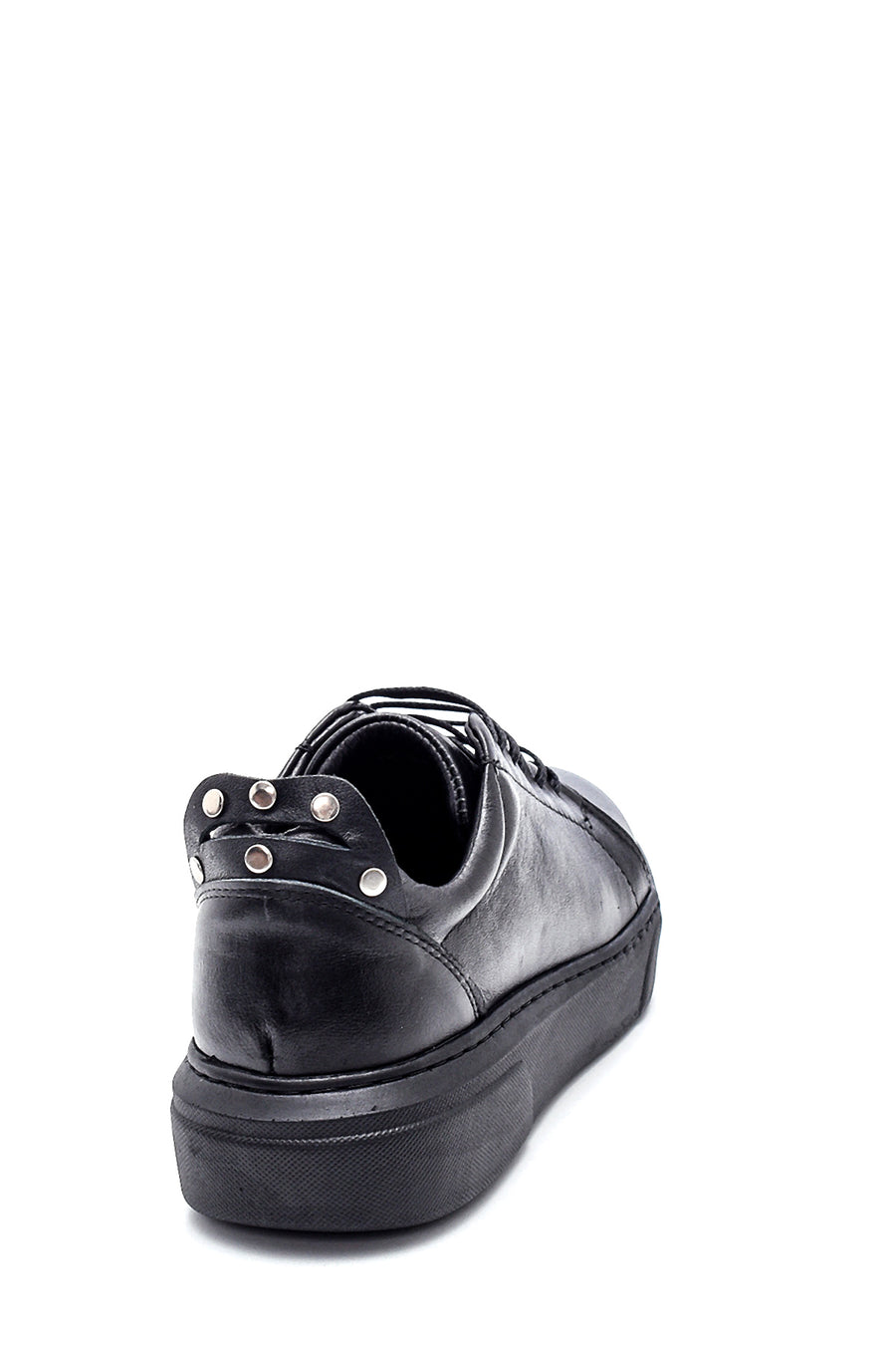 Women's Leather Metal Detailed Sneaker